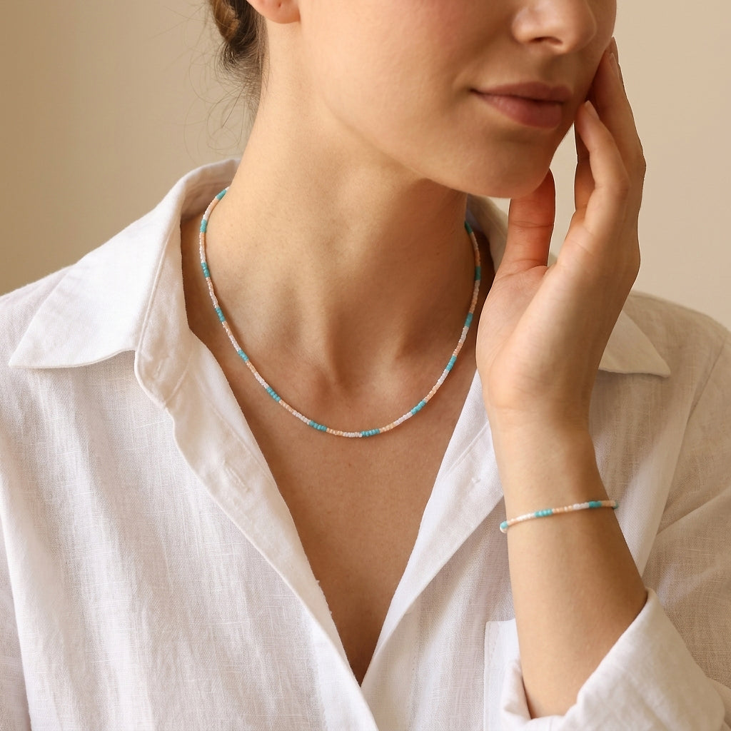 Handmade Mixed Colors Miyuki Beads Necklace Jewely