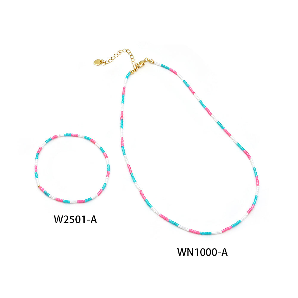 Handmade Mixed Colors Miyuki Beads Necklace Jewely