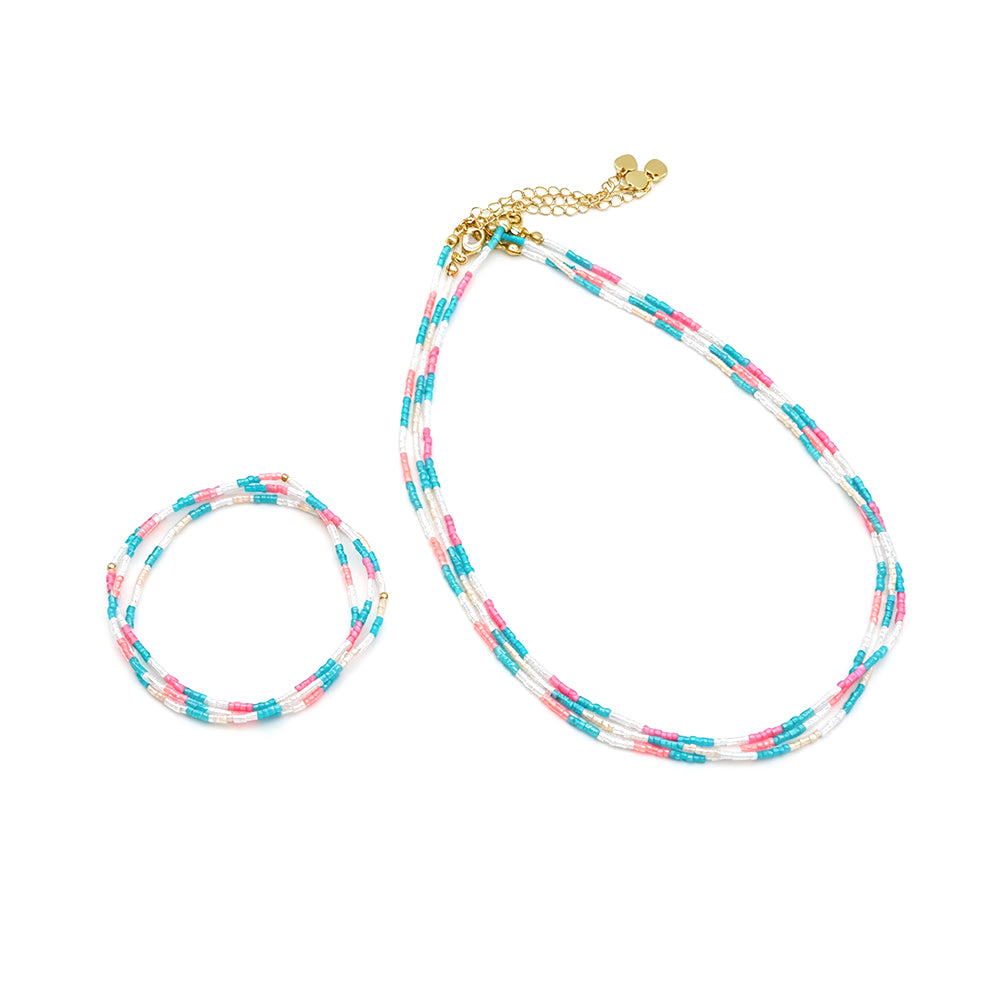 Handmade Mixed Colors Miyuki Beads Necklace Jewely