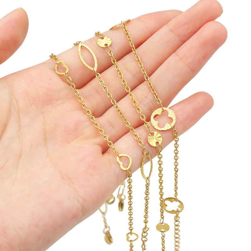 Handmade Customizable stainless steel anklets with charms