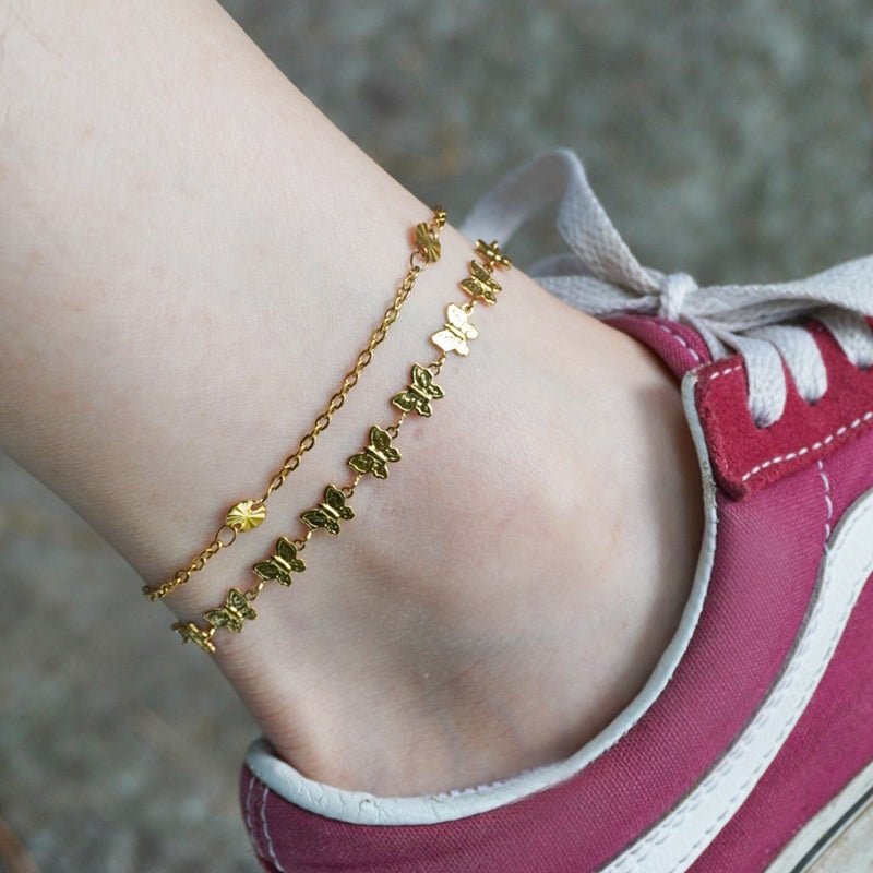 Handmade Customizable stainless steel anklets with charms