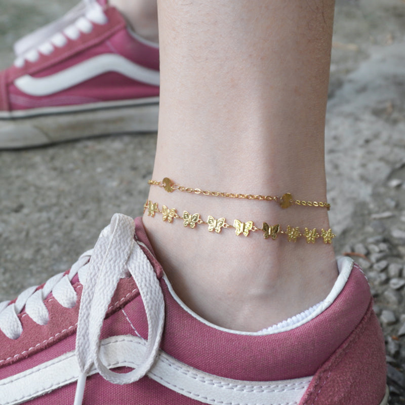 Handmade Customizable stainless steel anklets with charms