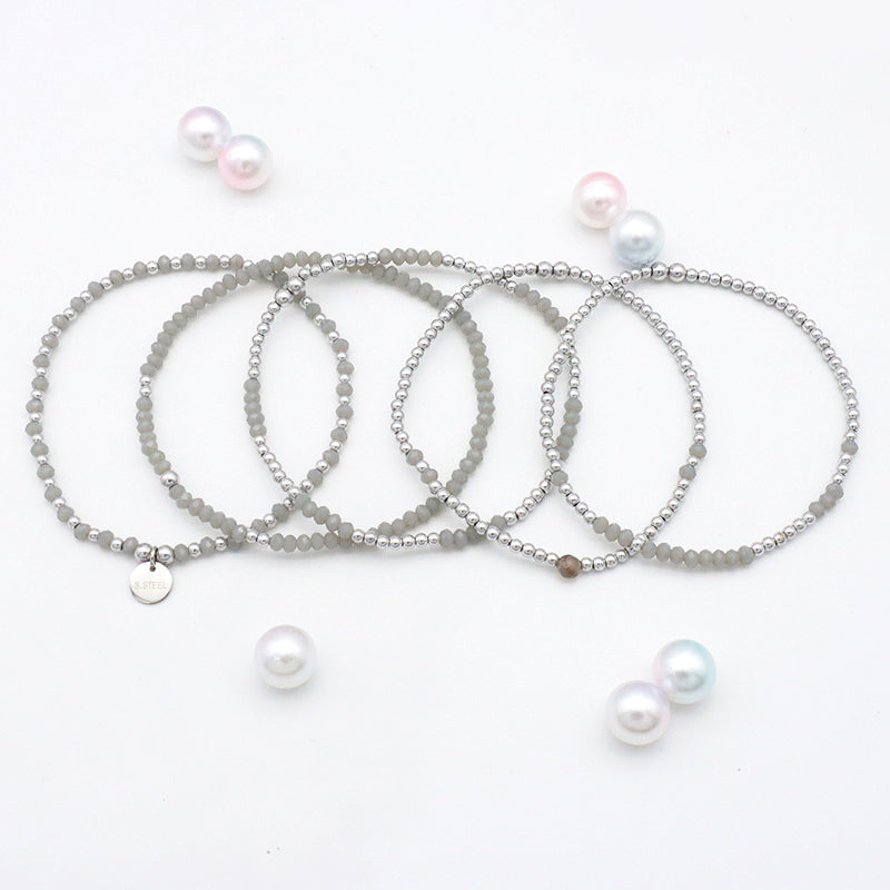 Fashion Jewelry Crystal Bracelet Custom Girls Kids Handmade Charms Beaded Bracelets Jewelry Set