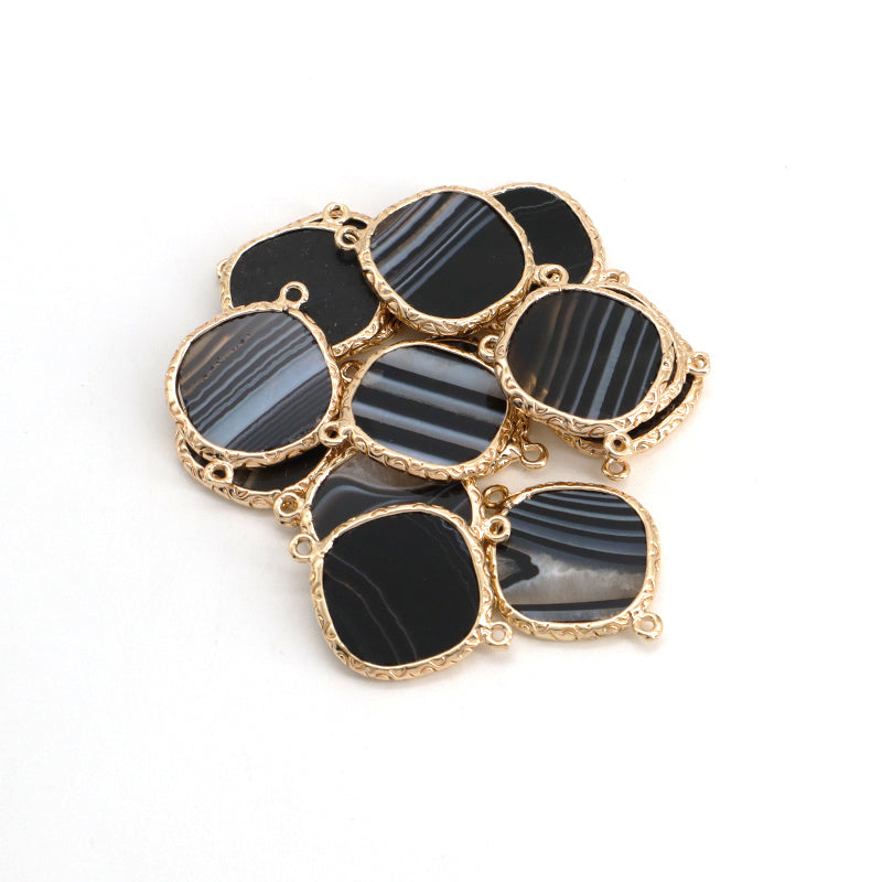 Wholesale Various Healing Stone Gold Plated Necklace Bracelet Charm Jewelry Natural Stone Pendant Charm For Jewelry Making