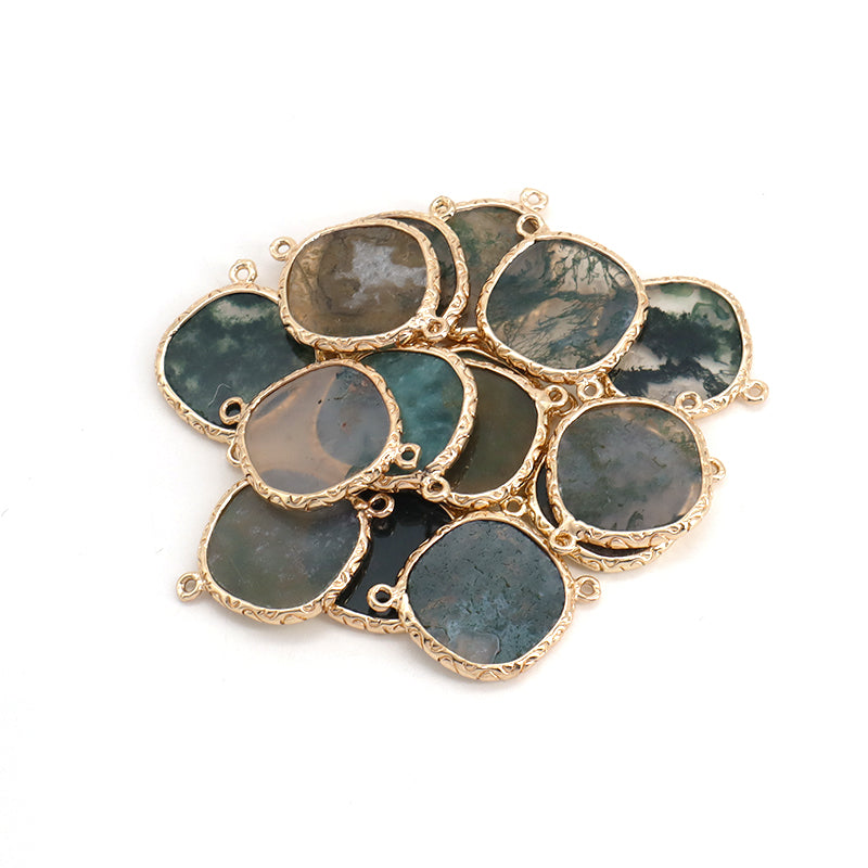 Wholesale Various Healing Stone Gold Plated Necklace Bracelet Charm Jewelry Natural Stone Pendant Charm For Jewelry Making