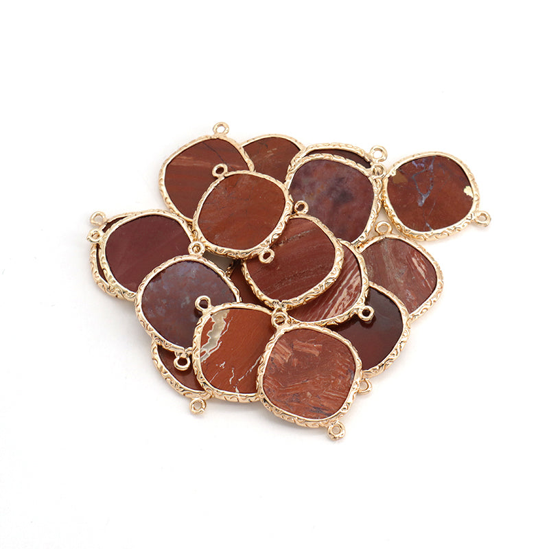 Wholesale Various Healing Stone Gold Plated Necklace Bracelet Charm Jewelry Natural Stone Pendant Charm For Jewelry Making