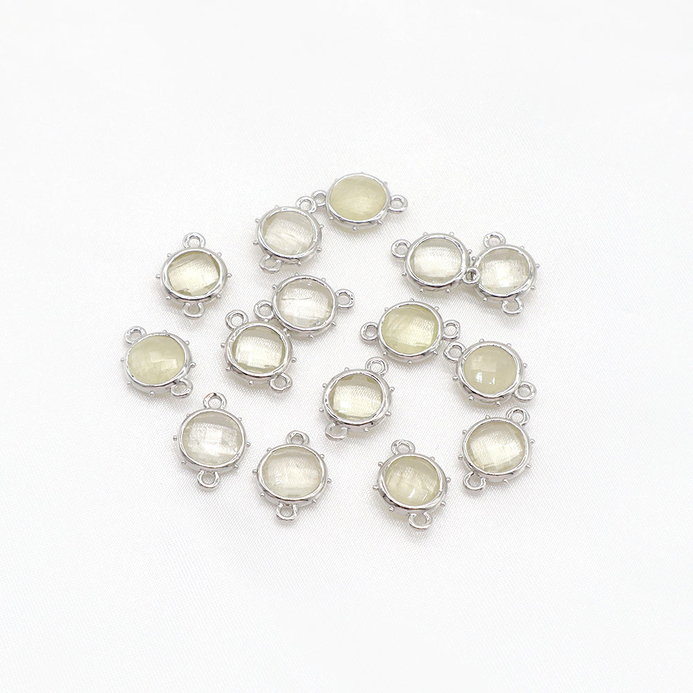 Newest Custom Jewelry Wholesale Natural Stone Charm With Brass Rhodium Plated