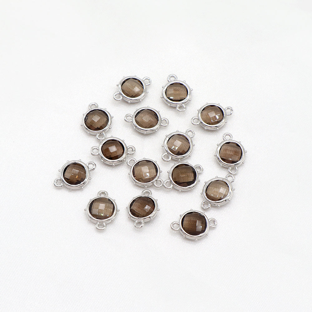 Newest Custom Jewelry Wholesale Natural Stone Charm With Brass Rhodium Plated