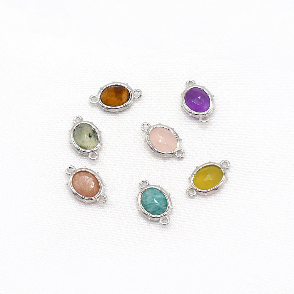 Good Quality Charm Jewelry Wholesale Custom Natural Stone Charm With Brass