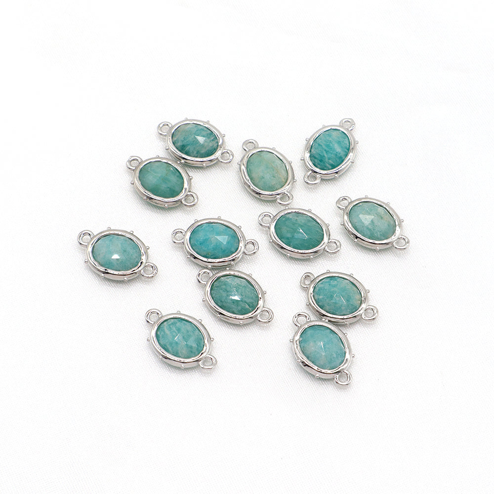 Good Quality Charm Jewelry Wholesale Custom Natural Stone Charm With Brass