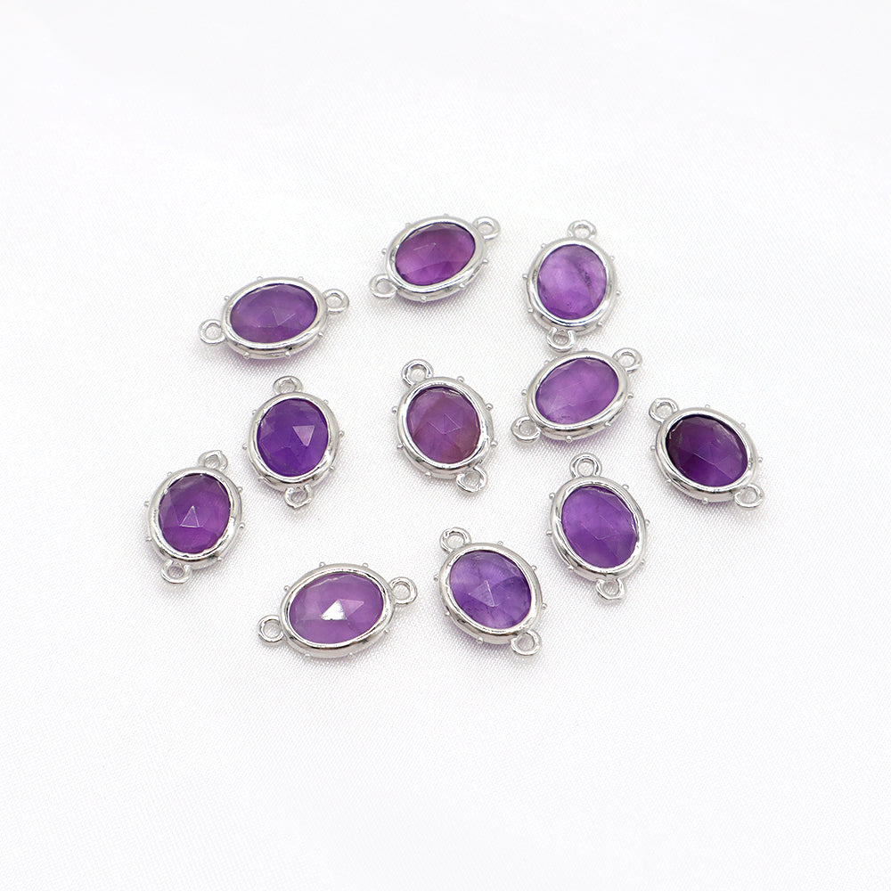 Good Quality Charm Jewelry Wholesale Custom Natural Stone Charm With Brass