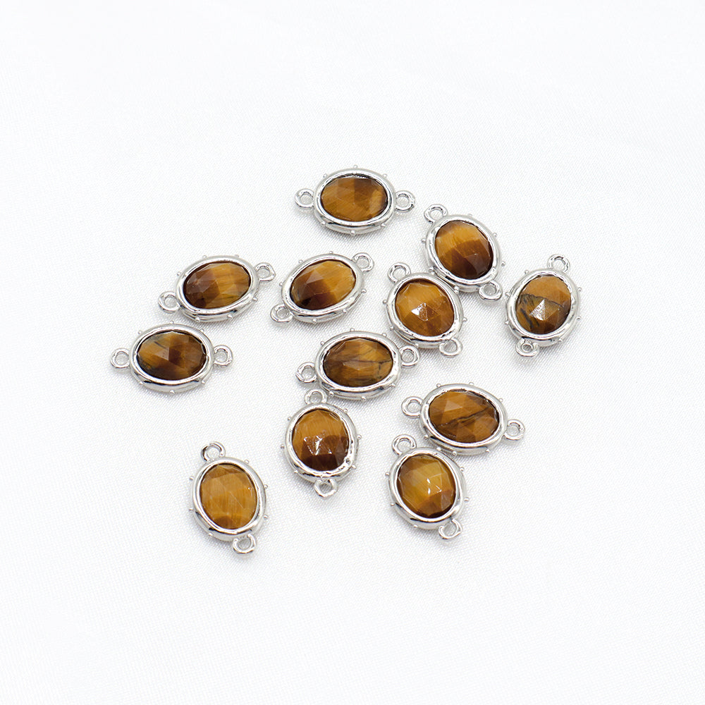 Good Quality Charm Jewelry Wholesale Custom Natural Stone Charm With Brass