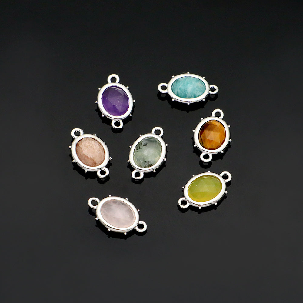 Good Quality Charm Jewelry Wholesale Custom Natural Stone Charm With Brass