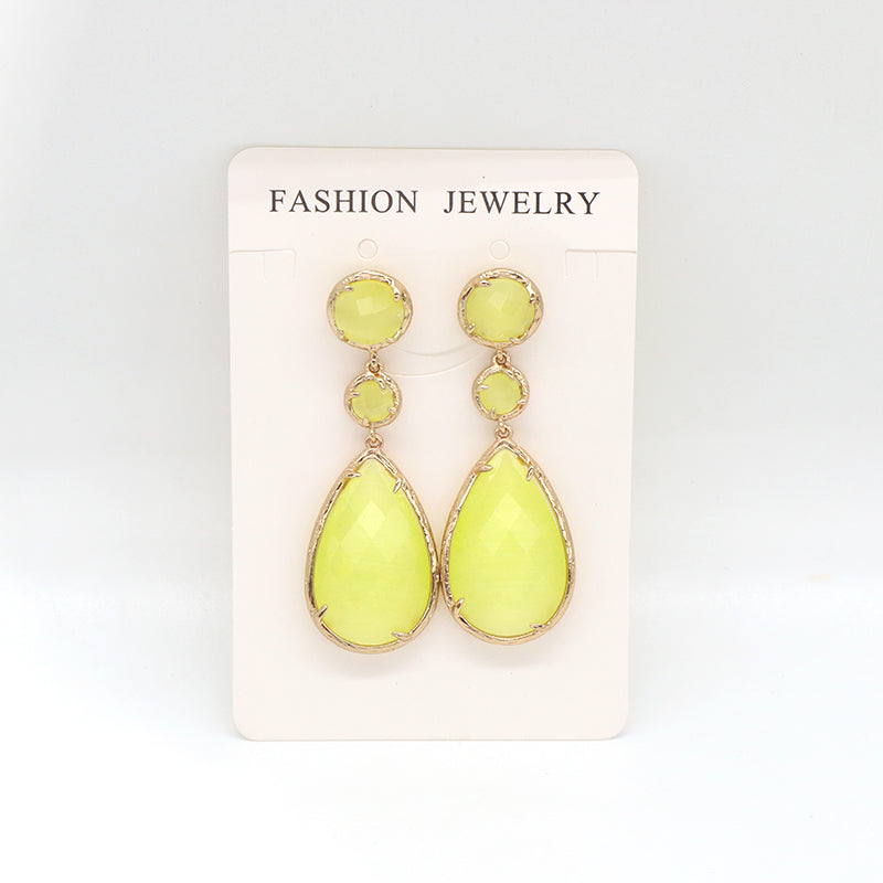 Unique Design Healing Stone Drop Earrings Stud Jewelry Women Gift Custom Colorful Gold Plated Dangle Natural Stone Earrings