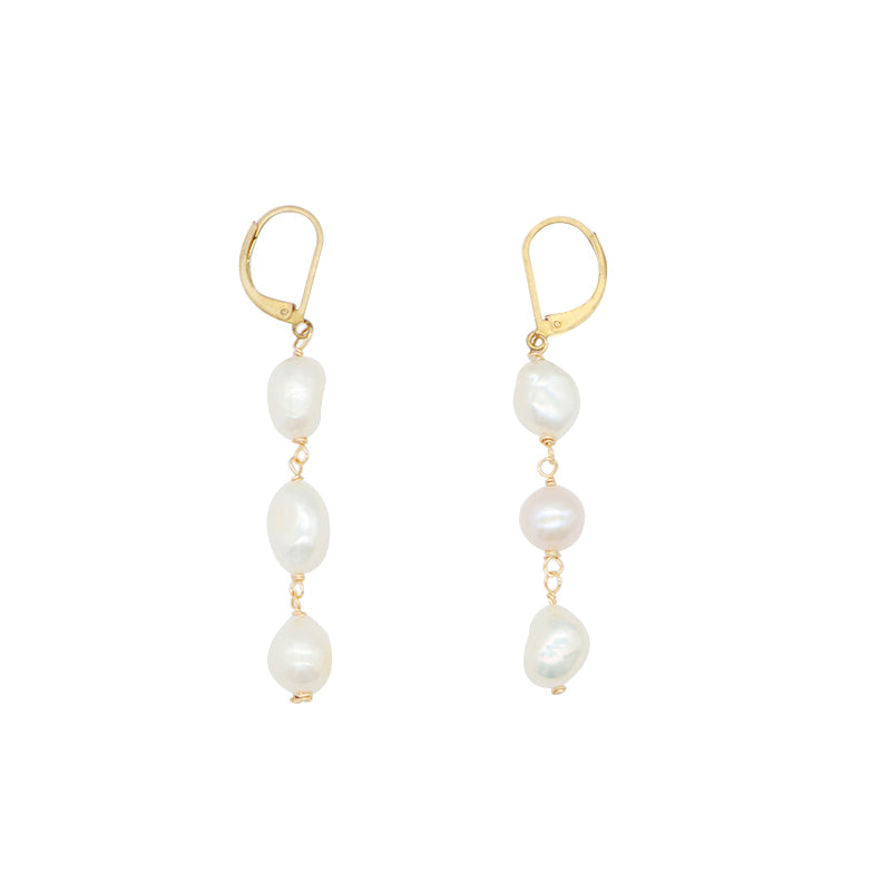 Wholesale Newest Manufacture Factory Customized Pearl Dangle Women Gift Jewelry Gold Plated Pearl Drop Earrings For Gift