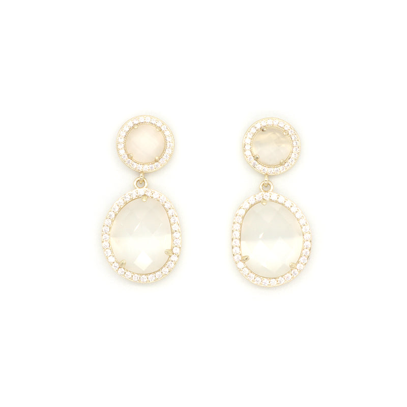 Green Orange Purple White Earrings Stud Women Gift Jewelry Wholesale Custom Gold Plated Dangle Drop Natural Stone Stud Earrings