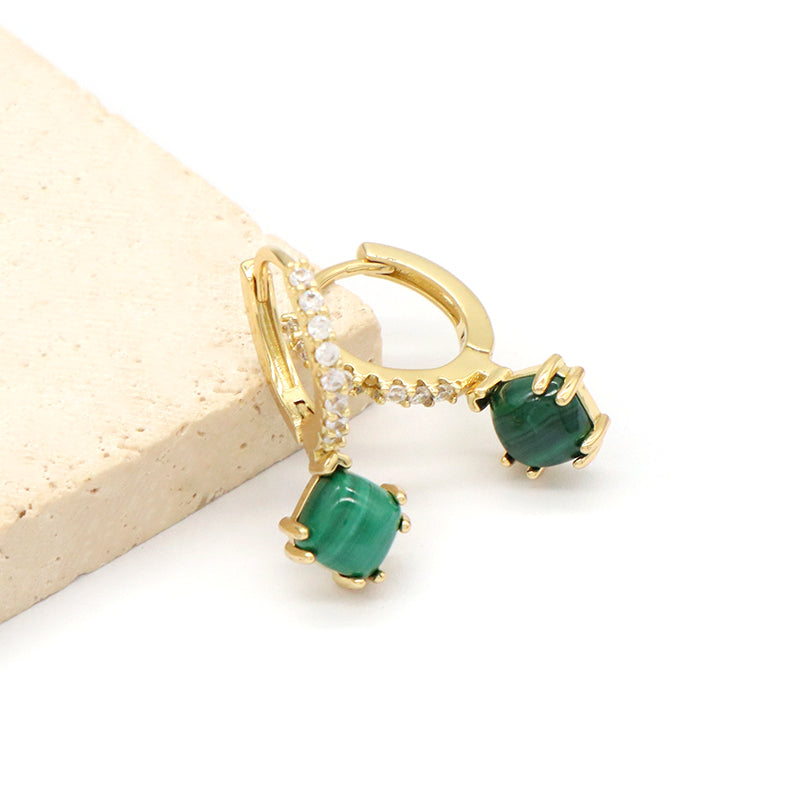 Wholesale Various Custom China Factory Dangle Earrings Gold Plated Natural Stone Hoop Earrings For Women Gift Jewelry