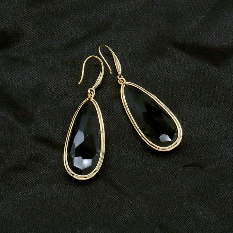 Newest Wholesale Customized China Factory Gooseneck Dangle Earrings Jewelry Gold Plated Natural Stone Drop Earrings For Women Gift