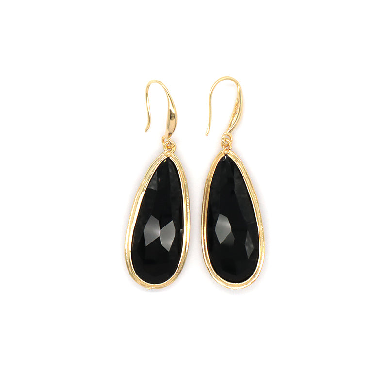 Newest Wholesale Customized China Factory Gooseneck Dangle Earrings Jewelry Gold Plated Natural Stone Drop Earrings For Women Gift