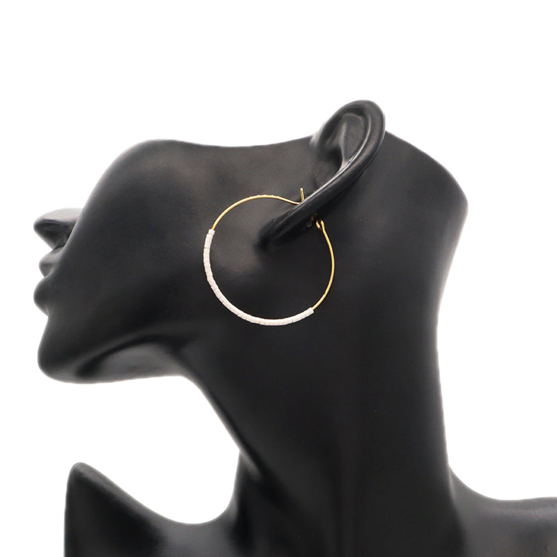 Handmade Wholesale Custom China Factory Hoop Earrings Women Gift Jewelry Gold Plated Miyuki Beads Earrings