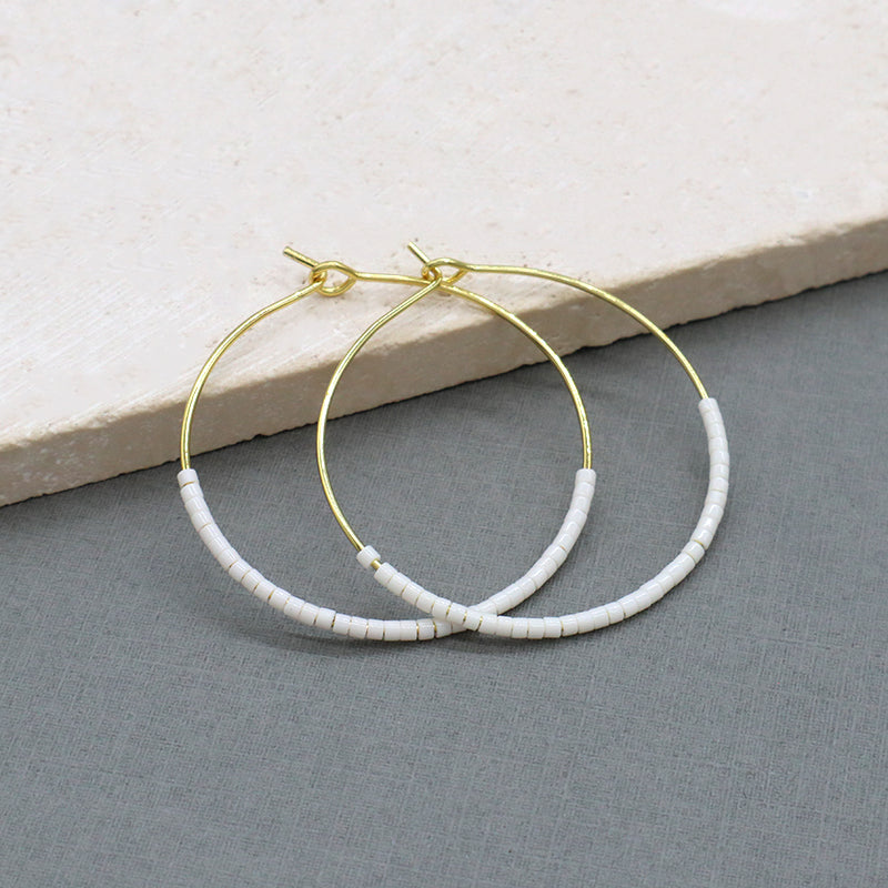Handmade Wholesale Custom China Factory Hoop Earrings Women Gift Jewelry Gold Plated Miyuki Beads Earrings