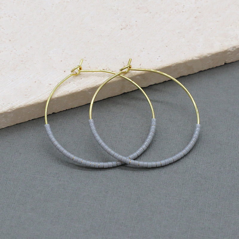 Handmade Wholesale Custom China Factory Hoop Earrings Women Gift Jewelry Gold Plated Miyuki Beads Earrings