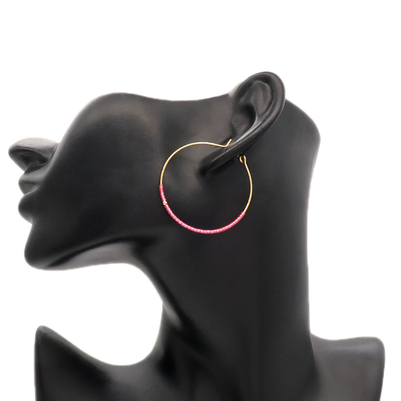 Various Corlor Handmade Wholesale Custom China Factory Hoop Earrings Jewelry Gold Plated Miyuki Beads Earrings For Women Gift