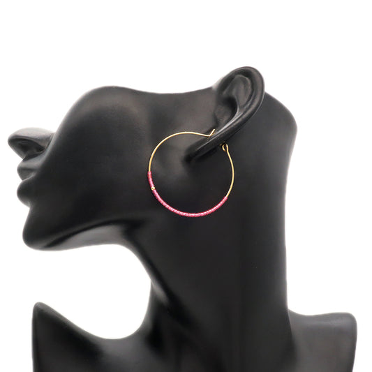 Various Corlor Handmade Wholesale Custom China Factory Hoop Earrings Jewelry Gold Plated Miyuki Beads Earrings For Women Gift