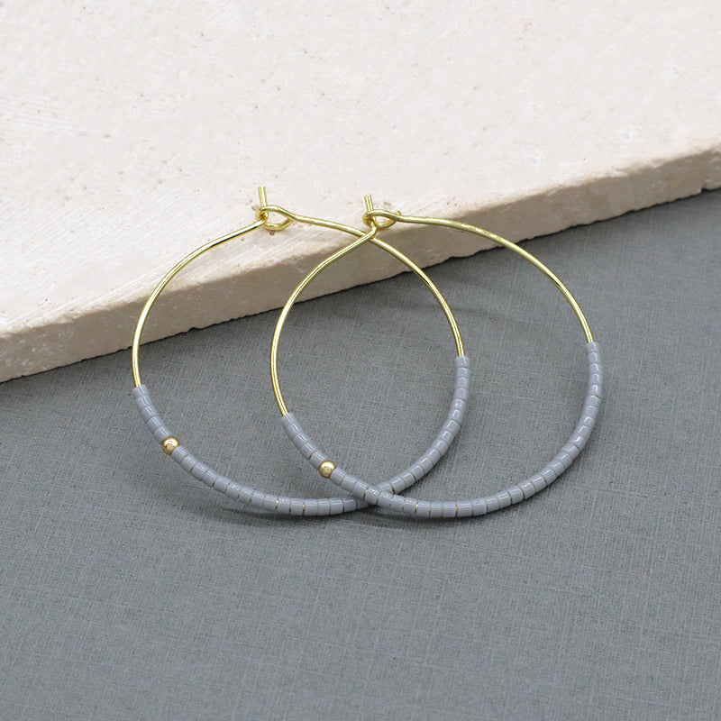 Various Corlor Handmade Wholesale Custom China Factory Hoop Earrings Jewelry Gold Plated Miyuki Beads Earrings For Women Gift