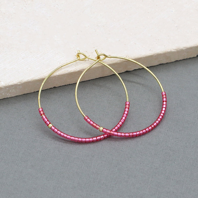Various Corlor Handmade Wholesale Custom China Factory Hoop Earrings Jewelry Gold Plated Miyuki Beads Earrings For Women Gift