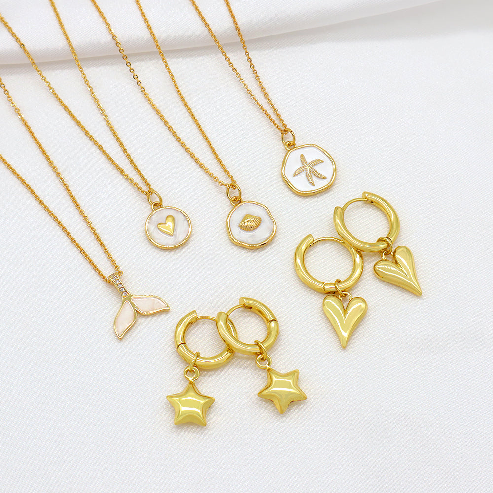 Custom Plated Gold Hoop Pendant Drop Dangle Earrings Jewelry