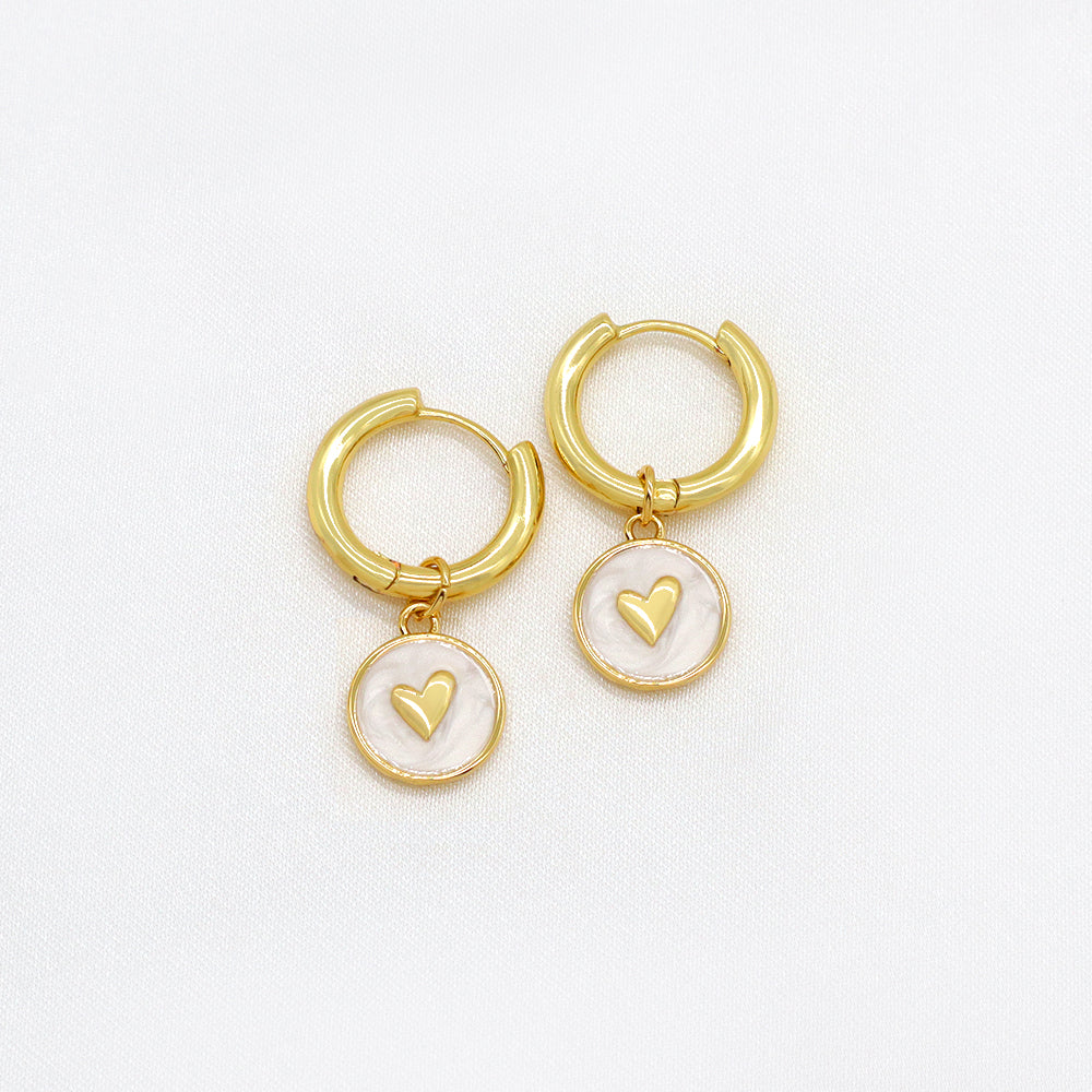 Custom Plated Gold Hoop Pendant Drop Dangle Earrings Jewelry