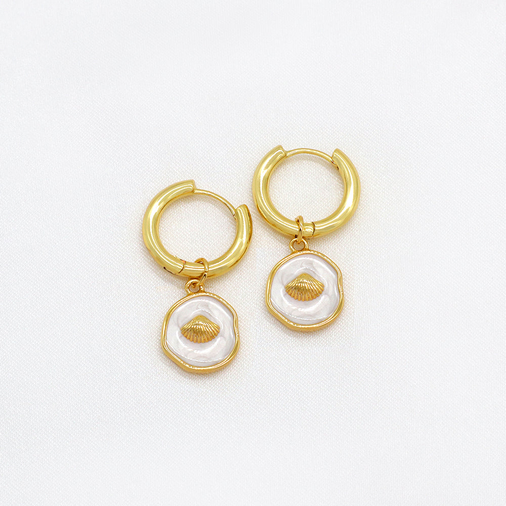 Custom Plated Gold Hoop Pendant Drop Dangle Earrings Jewelry