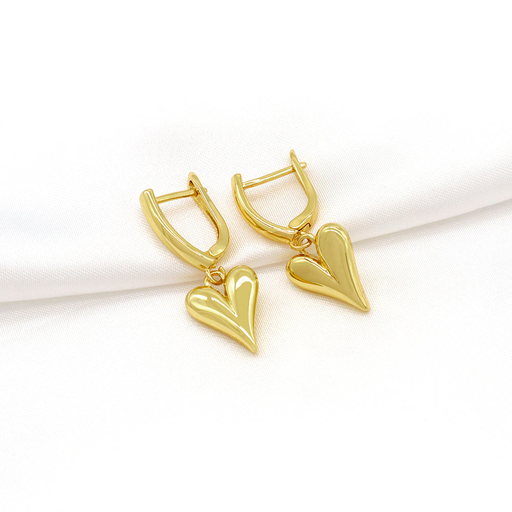 Custom Plated Gold Hoop Pendant Drop Dangle Earrings Jewelry