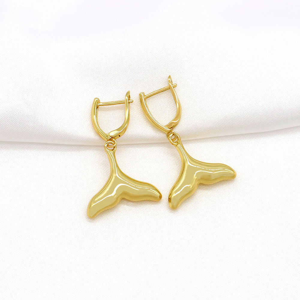 Custom Plated Gold Hoop Pendant Drop Dangle Earrings Jewelry