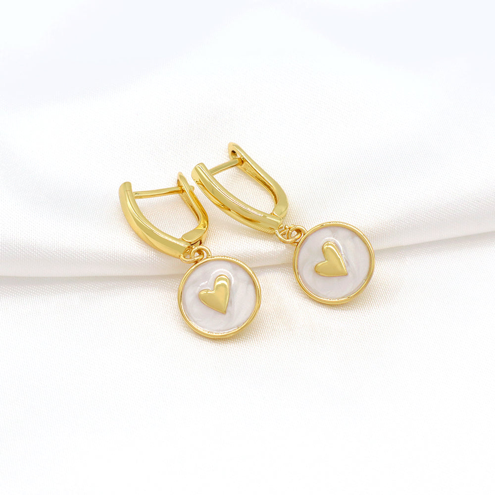 Custom Plated Gold Hoop Pendant Drop Dangle Earrings Jewelry