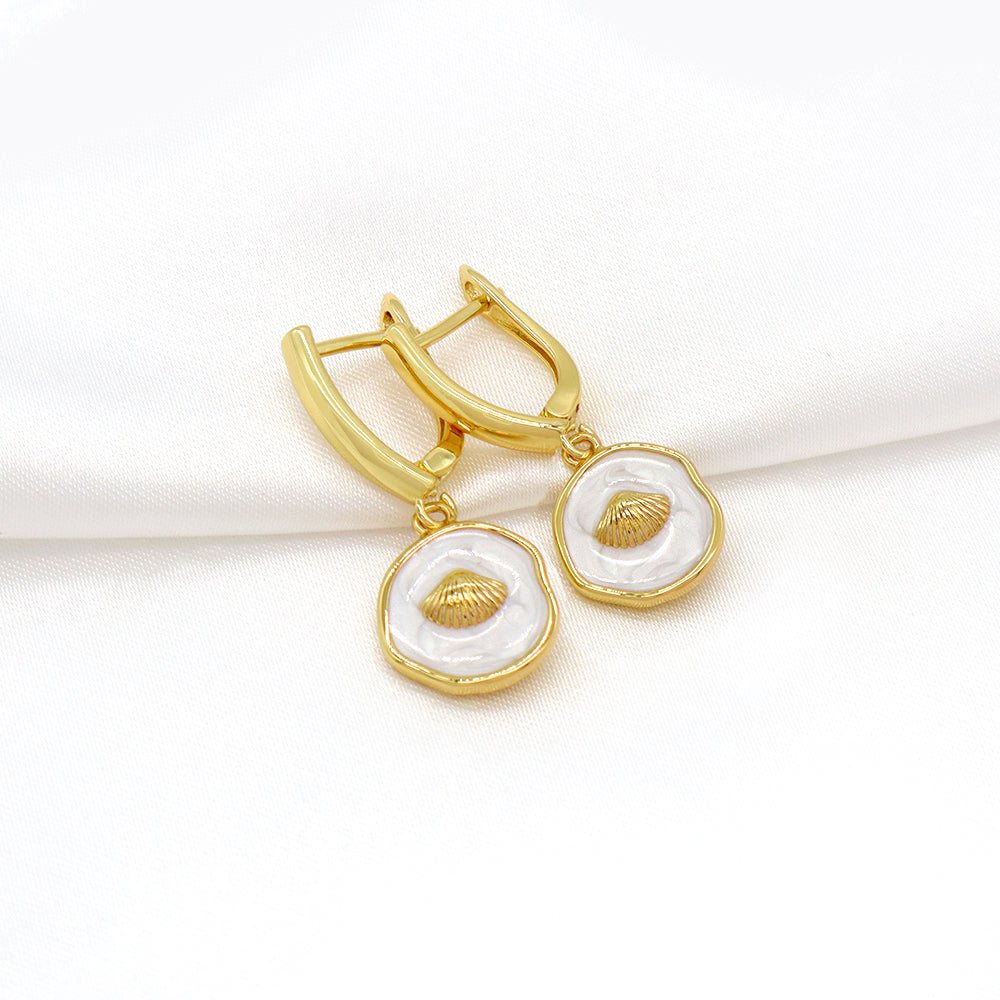 Custom Plated Gold Hoop Pendant Drop Dangle Earrings Jewelry