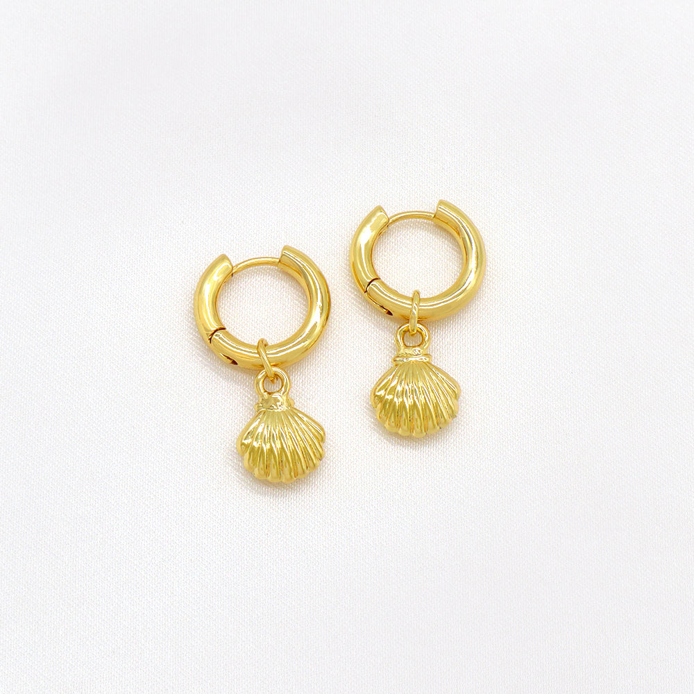 Custom Plated Gold Hoop Pendant Drop Dangle Earrings Jewelry