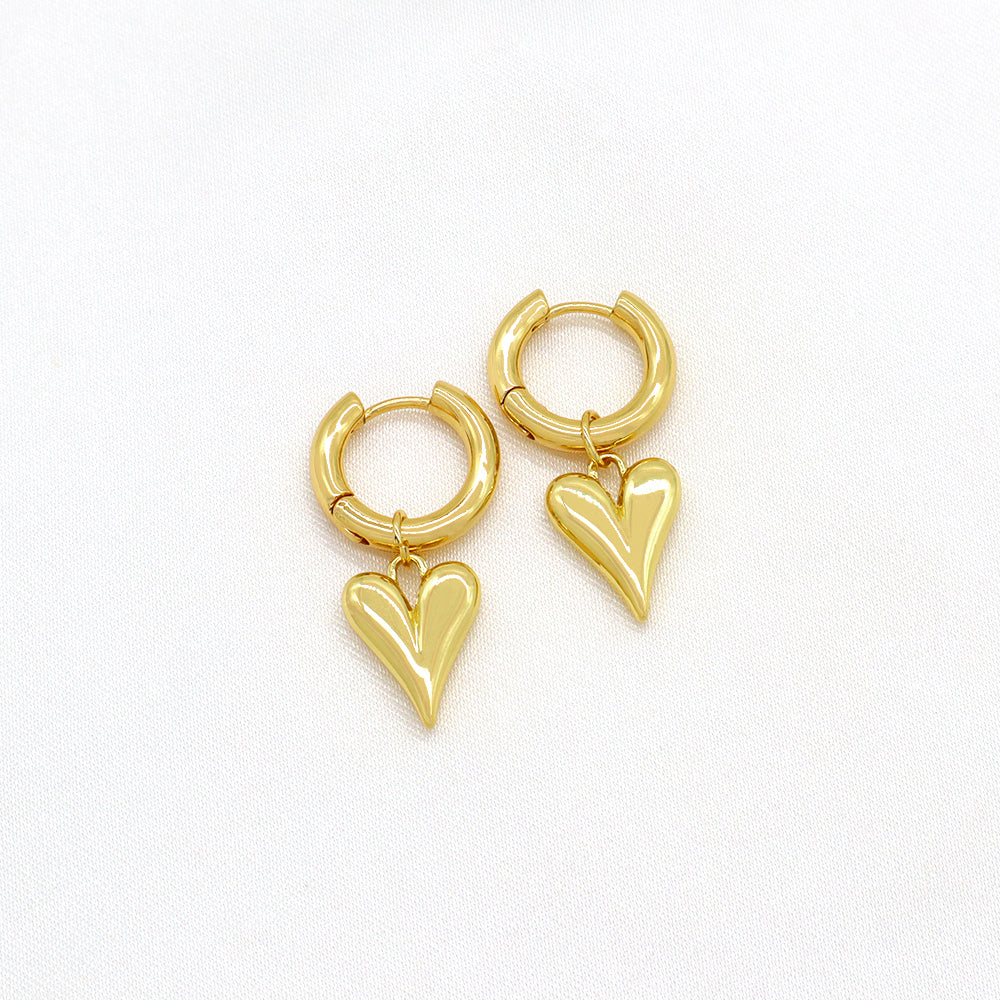 Custom Plated Gold Hoop Pendant Drop Dangle Earrings Jewelry