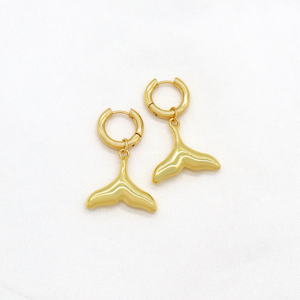 Custom Plated Gold Hoop Pendant Drop Dangle Earrings Jewelry