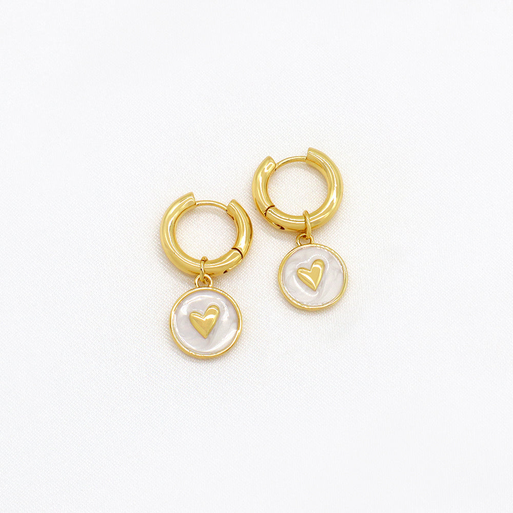 Custom Plated Gold Hoop Pendant Drop Dangle Earrings Jewelry