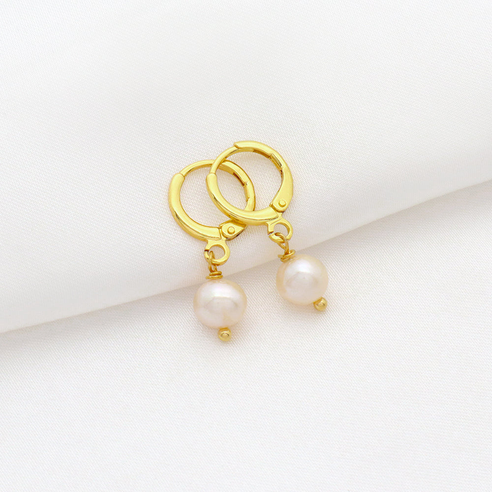 Handmade Custom Fresh Water Pearl Brass Earring