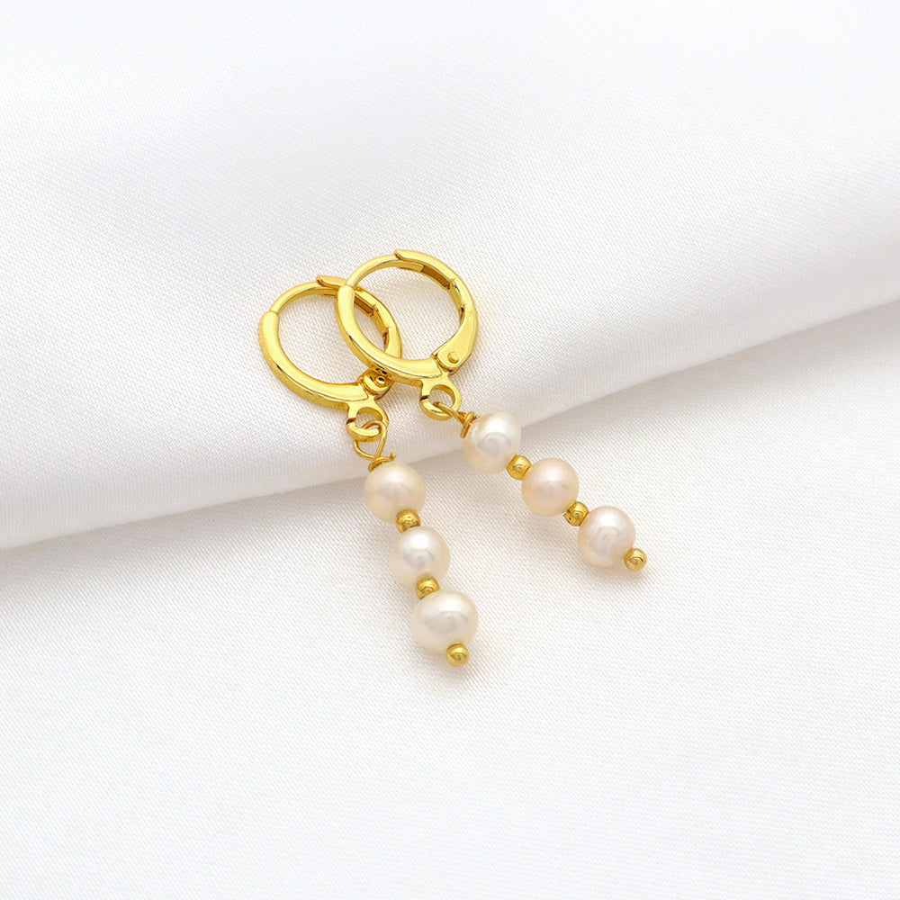 Handmade Custom Fresh Water Pearl Brass Earring