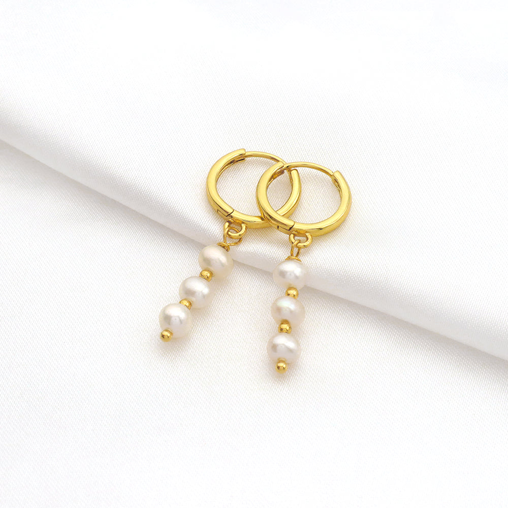 Handmade Custom Fresh Water Pearl Brass Earring