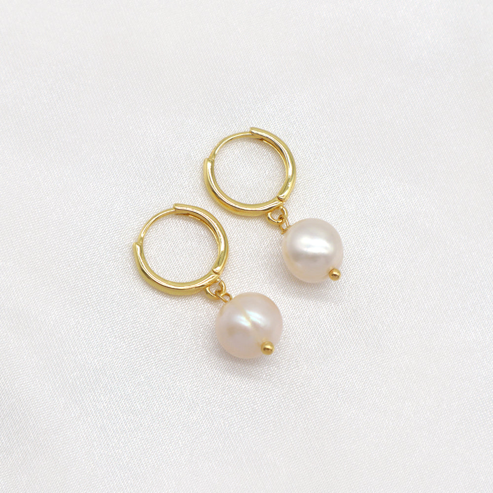 Handmade Custom Fresh Water Pearl Brass Earring