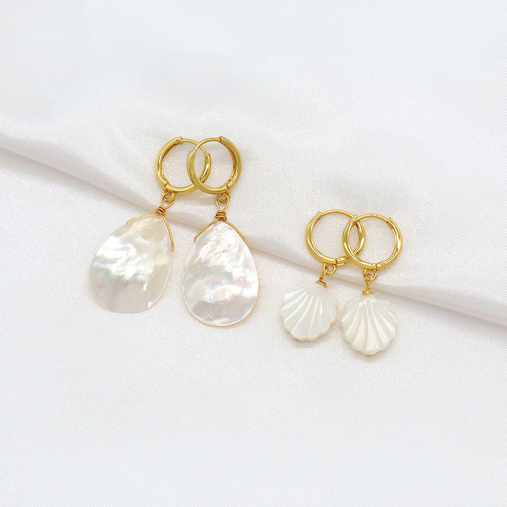 Handmade Custom Shell Earring Natural Stone Earring