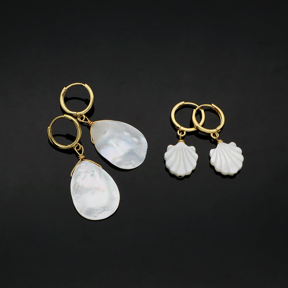 Handmade Custom Shell Earring Natural Stone Earring