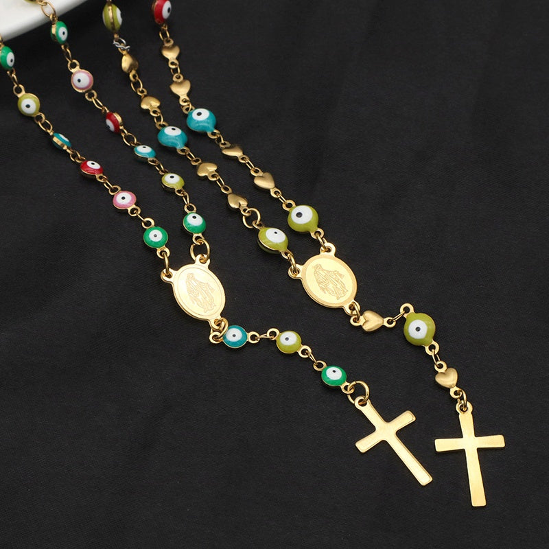 Handmade Custom stainless steel evil eye necklace