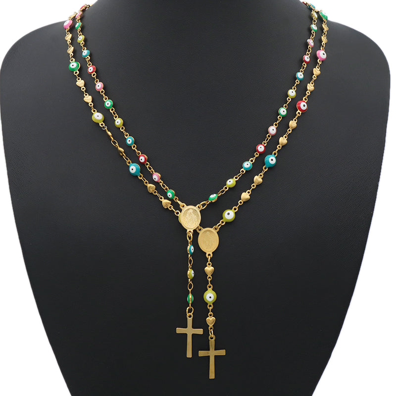 Handmade Custom stainless steel evil eye necklace