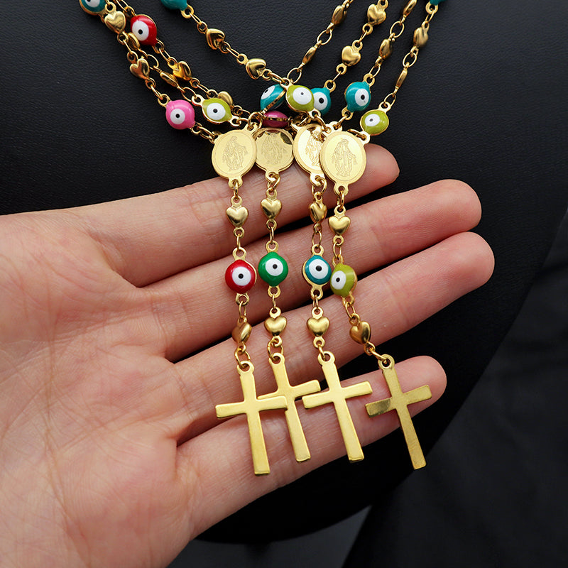 Handmade Custom stainless steel evil eye necklace